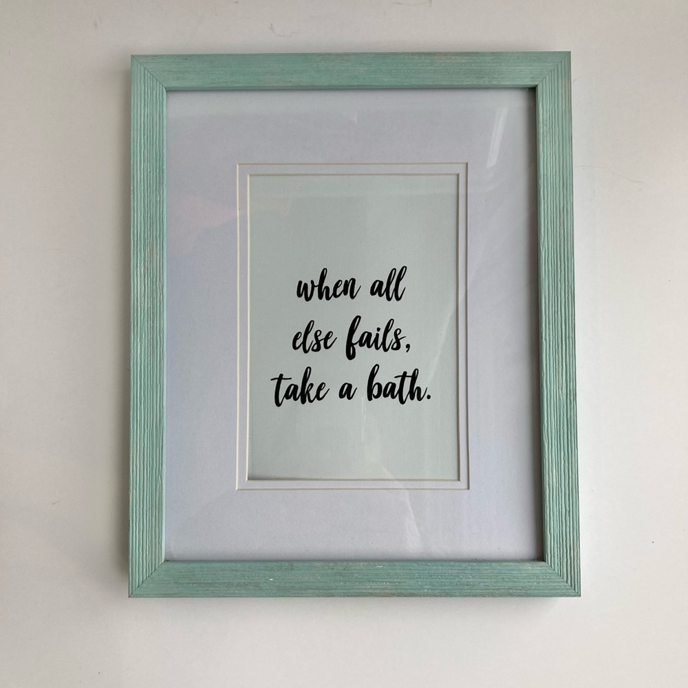 When All Else Fails Take A Bath Framed Bathroom Decor Blue 8x10 Frame - Picture 2 of 5